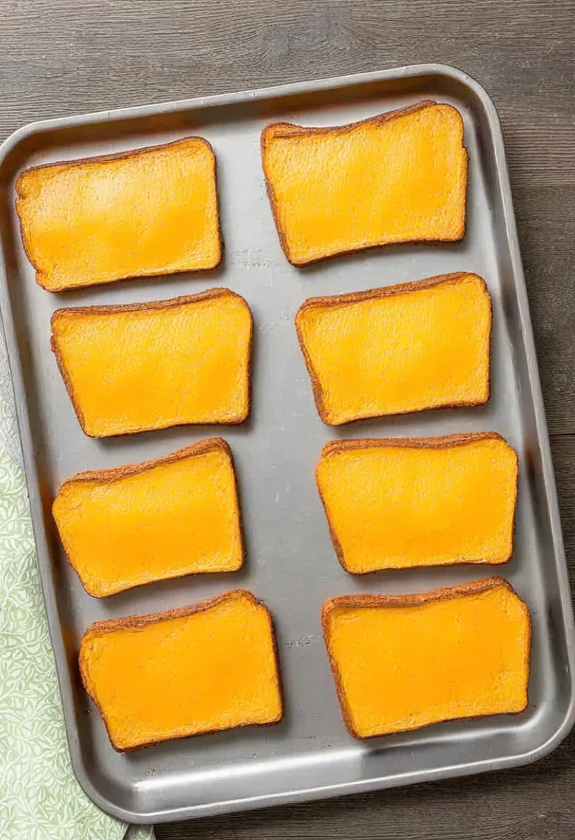 Add 2 slices of cheese to each piece