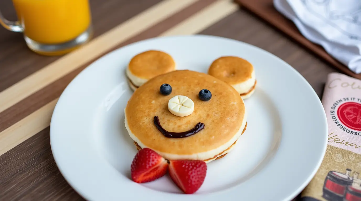 Fluffy Cerelac pancakes topped with fresh fruit and honey, perfect for a nutritious breakfast for kids.